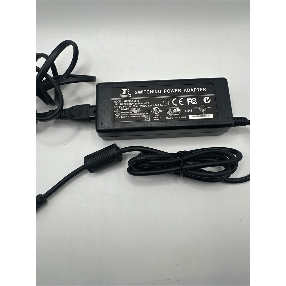 GME GFP252-0512 Switching Power Adapter 5V 12V 1.5A 4-Pin DIN EU Plug AC DC